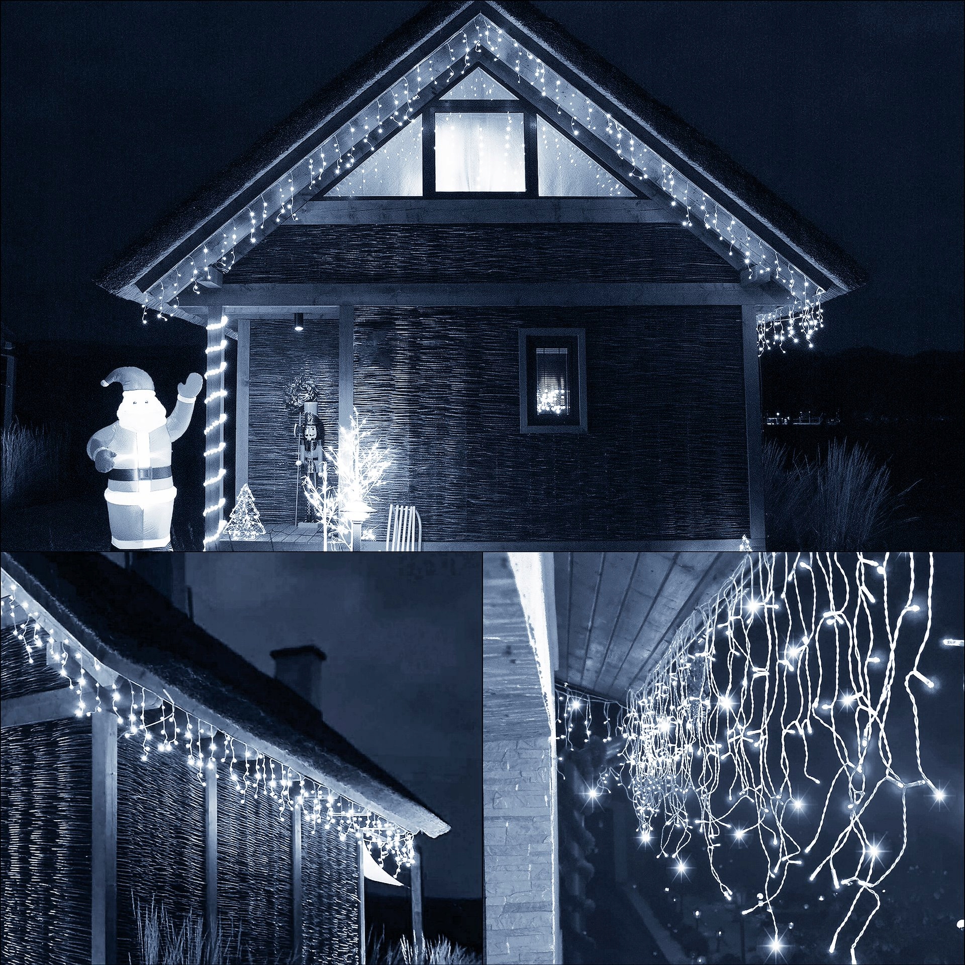 LAMPKI ZEWNĘTRZNE SOPLE 500 LED IP44 STAŁE + FLASH BIAŁE ZIMNE ŚWIĄTECZNE Marka Springos