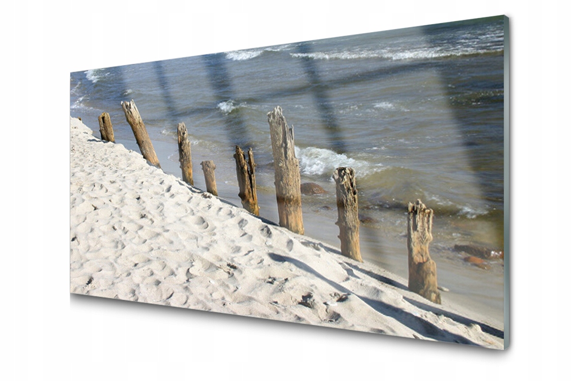 

Panel szklany dekor Plaża Morze 140x70 + Klej