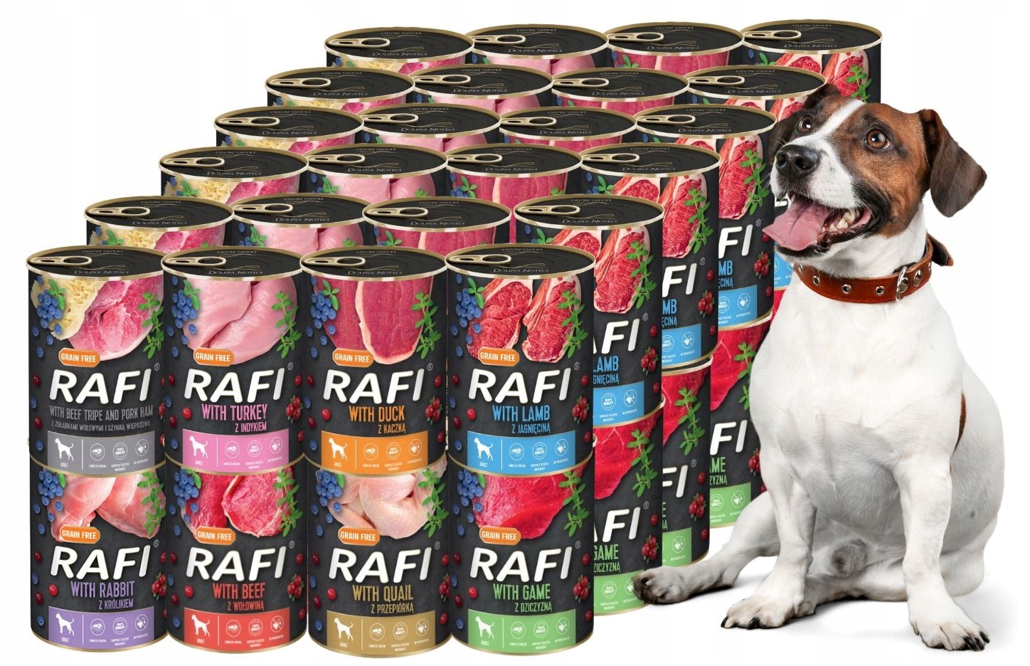 Levně Rafi vlhké krmivo mix chutí 48x400g Bez Obilí Dolina Noteci