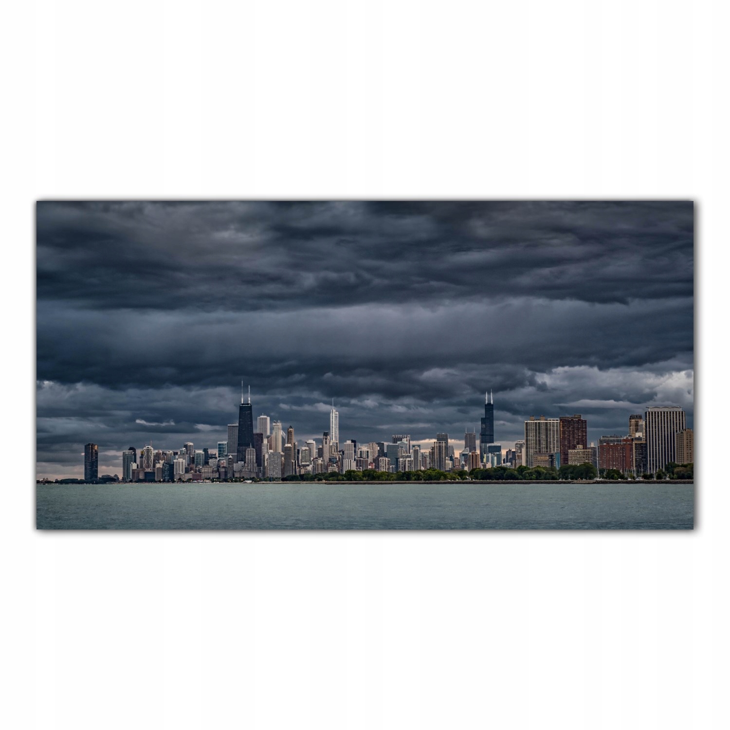 Mraky Město Nebe 140x70 Tvrzené sklo panel