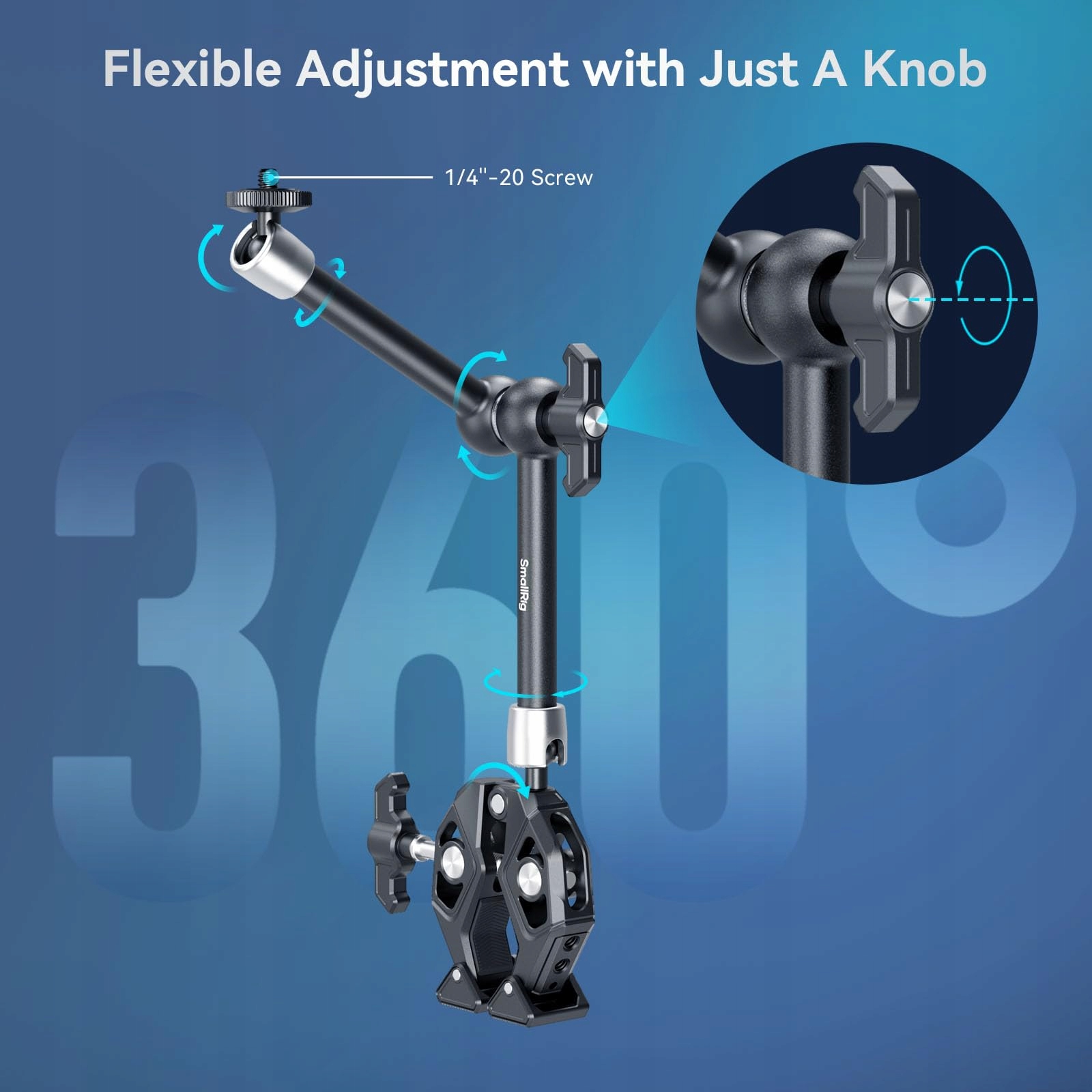SMALLRIG Magic Arm Super Clamp Do Kamer Monitorów i Kamer GoPro — miniatura 6
