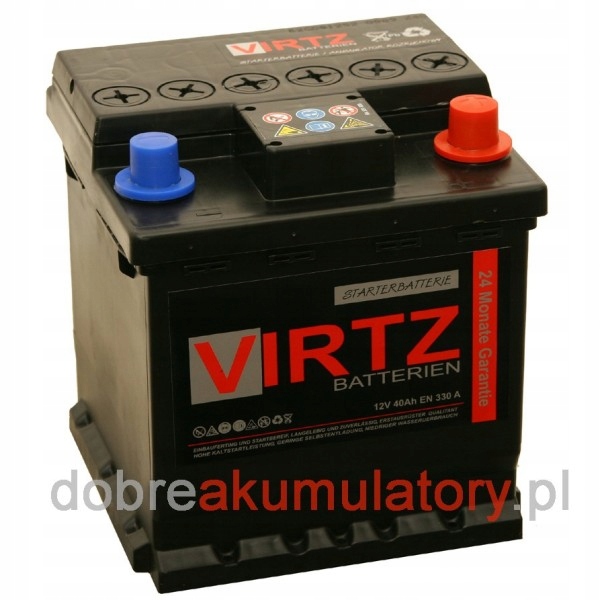 V40 - Аккумулятор VIRTZ 12V 40AH 330A UP! CITYGO SEICENTO