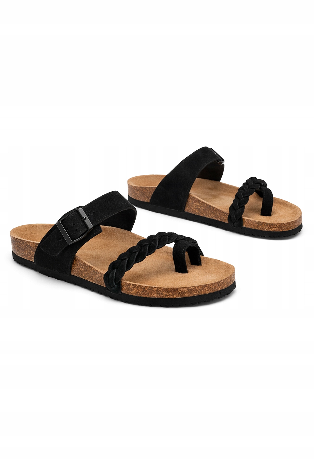 Černé Kožené Nazouváky S Pleteným Páskem 36 1I1A