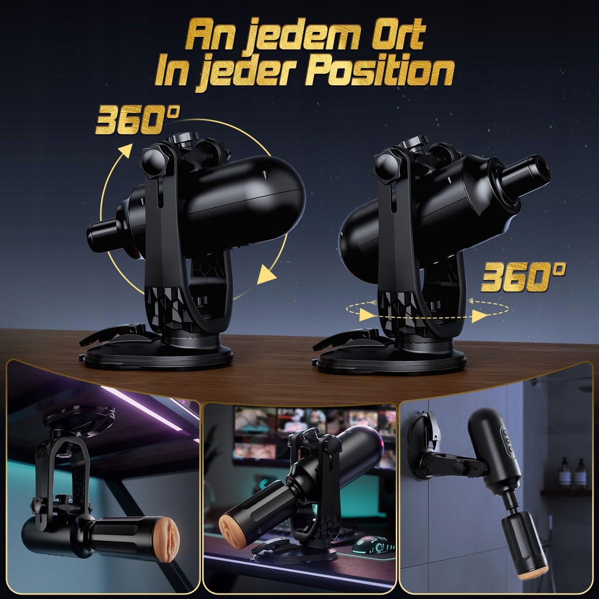 AUTOMATISCHER MASTURBATOR DLA MĘŻCZYZN Z PRZYSSAWKĄ 360° 3 TRYBY 7 WIBRACJI — miniatura 4