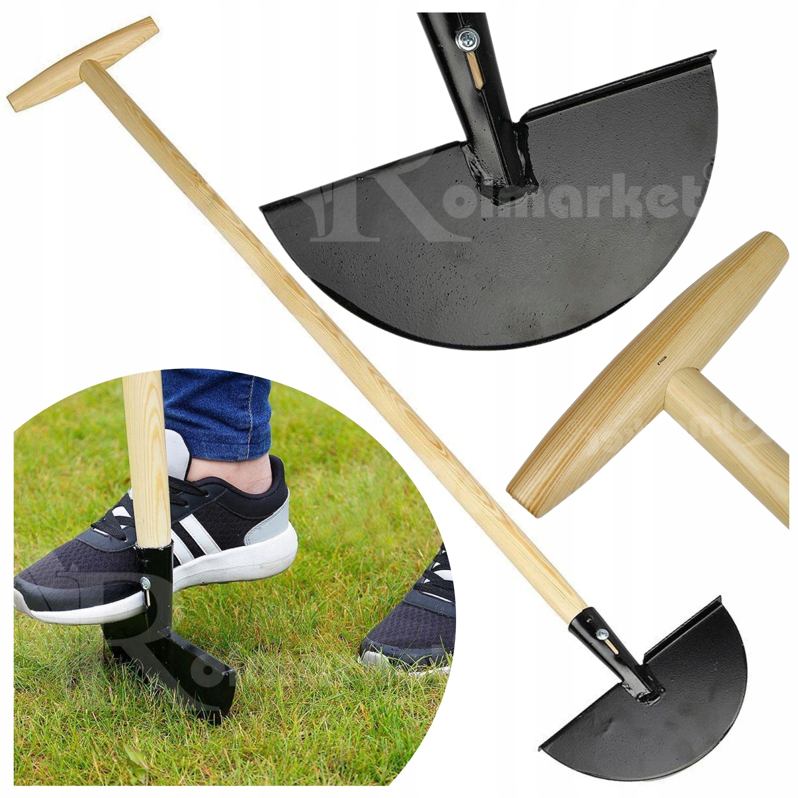 OSTRY NÓŻ OBCINAK DO DARNI KRAWĘDZI TRAWNIKA z trzonkiem do TRAWY SZPADEL