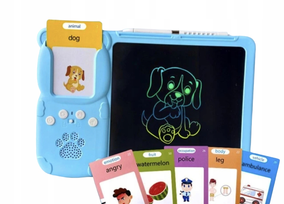 TABLET GRAFICZNY LCD Czytnik Kart Znikopis Nauka Angielskiego 224 SŁÓWEK