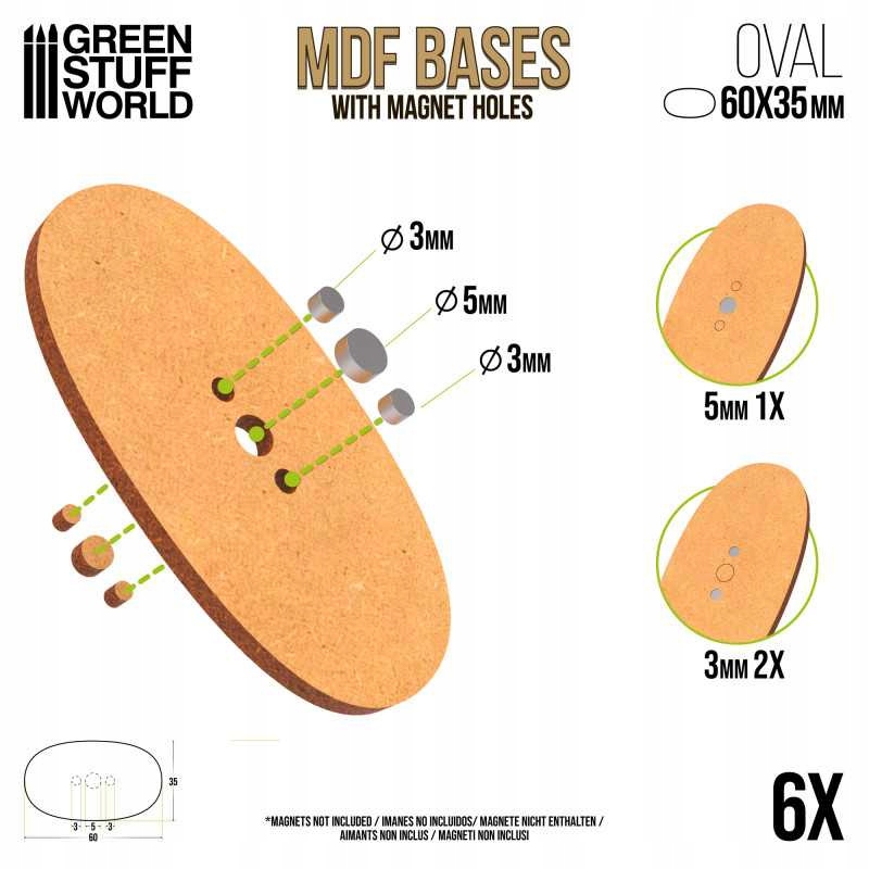 MDF Bases Oval 60x35 mm podstawki pod figurki System Inne systemy