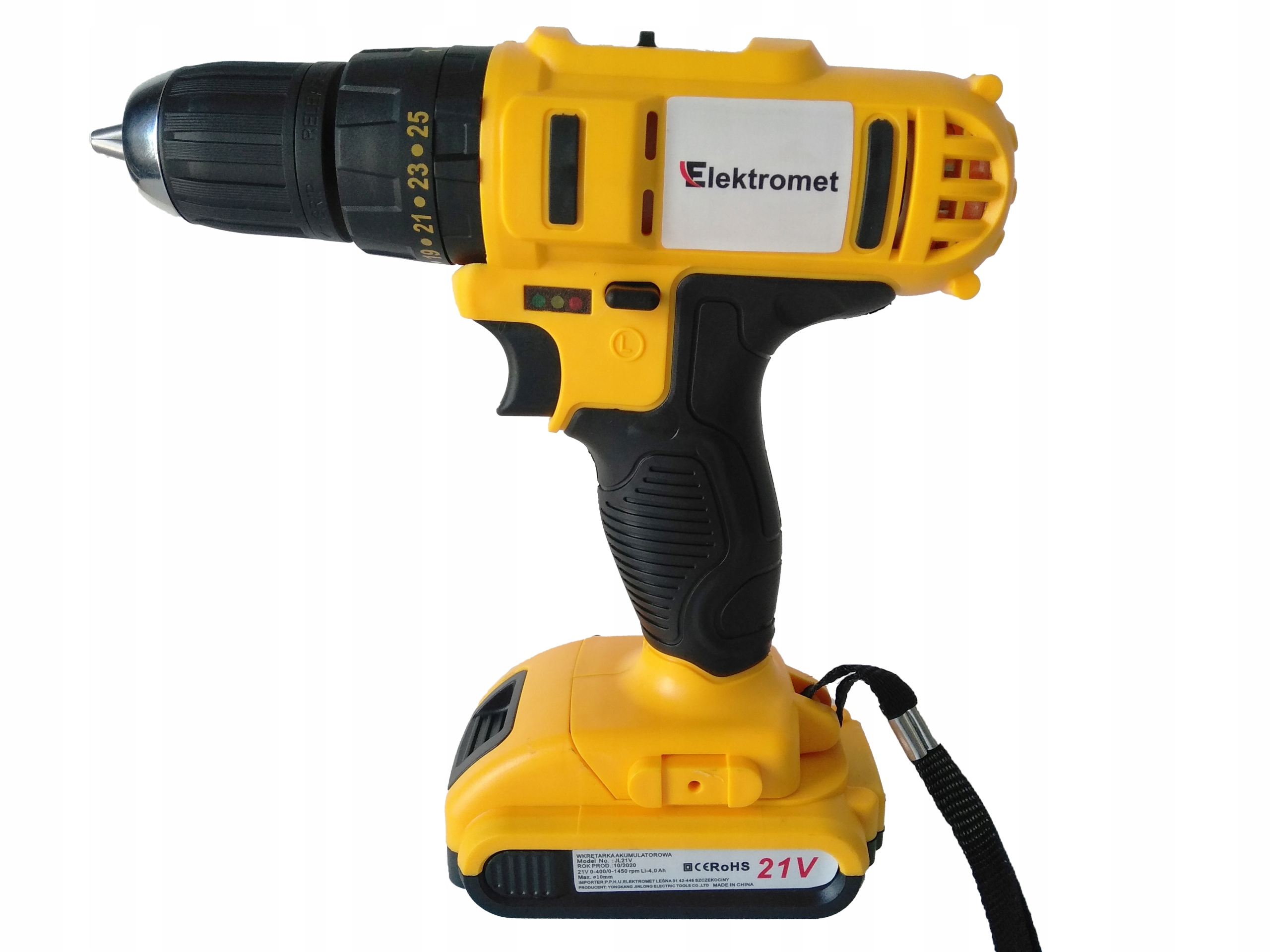 21V WIERTARKO WKRĘTARKA AKUMULATOROWA WALIZKA NASADKI BITY LED WALIZKA 2AKU Typ wiertarko-wkrętarka