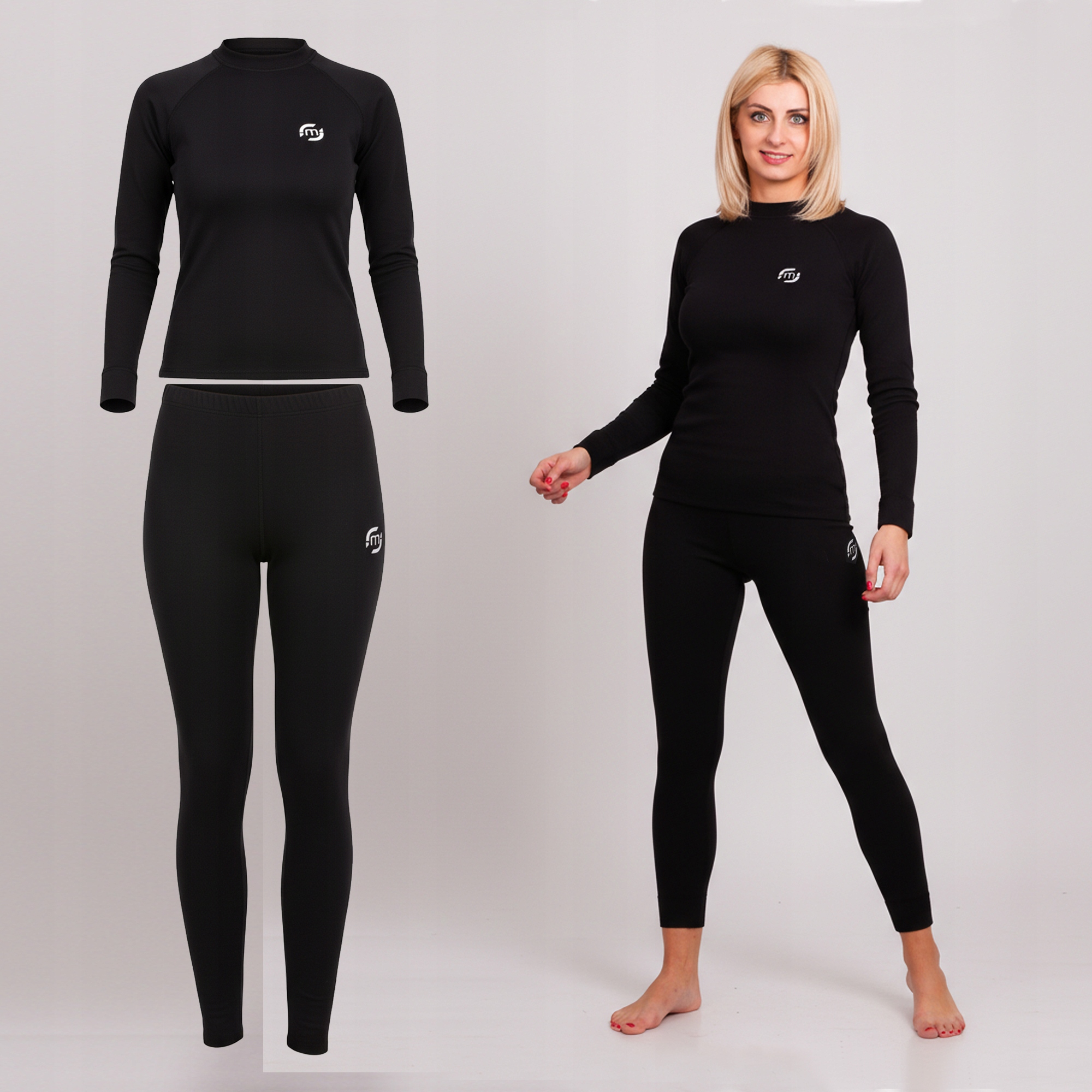 Komplet Bielizna Termoaktywna Damska Termiczna XXL Zestaw Bluzka Spodnie