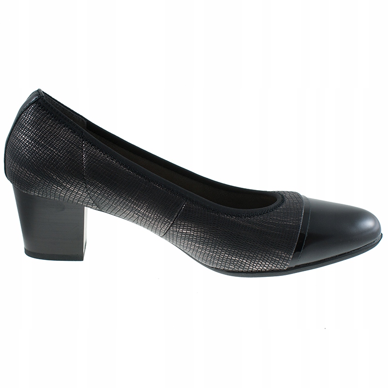 Czółenka na obcasie w.SKÓRA Czarne lekkie kobiece Wojtyłko 37