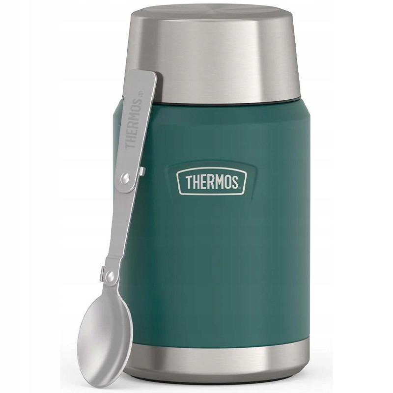 Termos na jedzenie z składaną łyżką i kubkiem Thermos Icon 710 ml – zielony