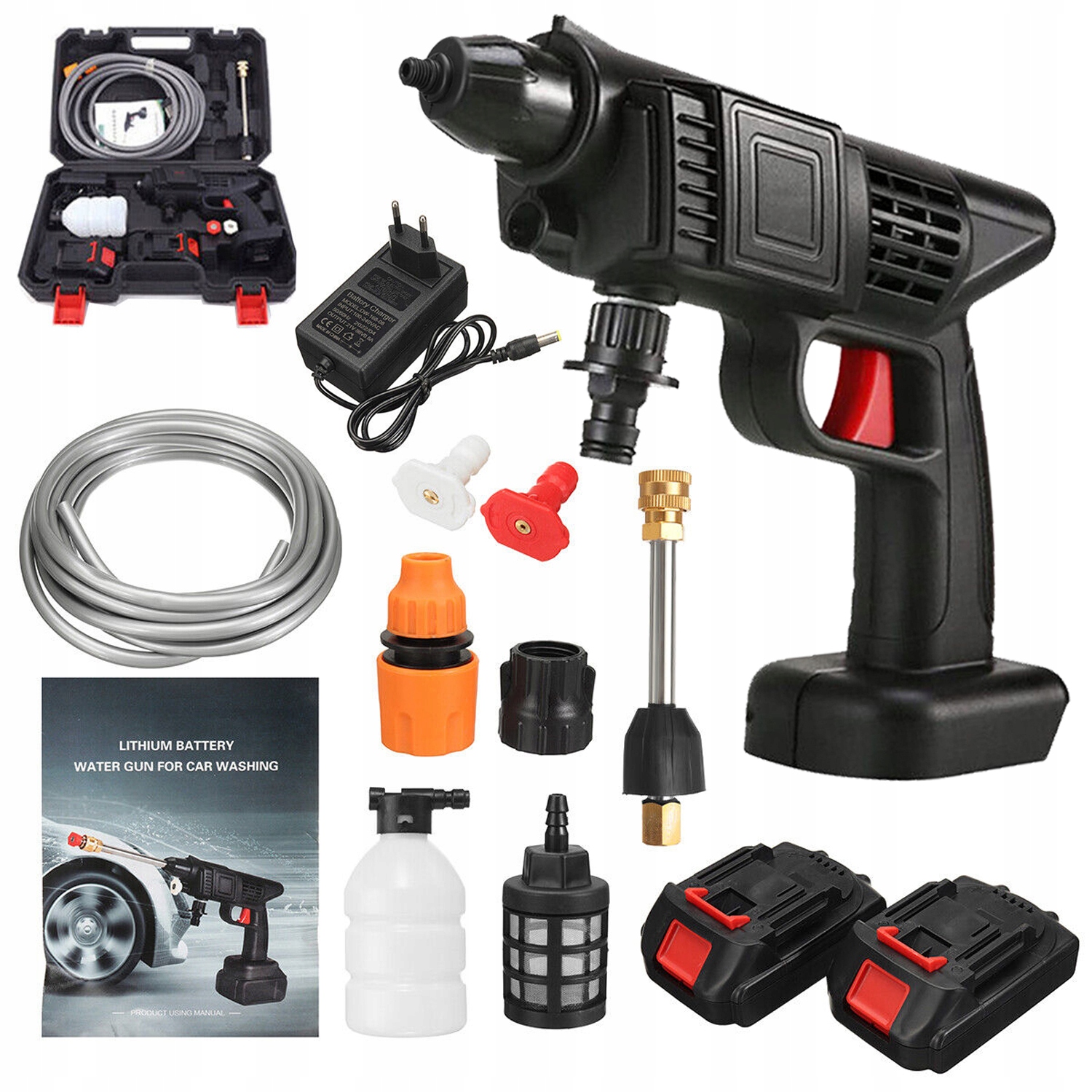 Myjka Ciśnieniowa Akumulatorowa Bezprzewodowy Mocna 1500W 88VF Aku 2 Szt