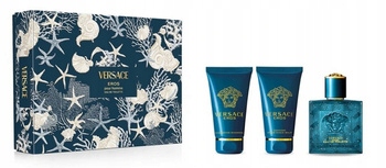 Versace Eros Edt woda toaletowa 50ml żel 50ml balsam 50ml Zestaw