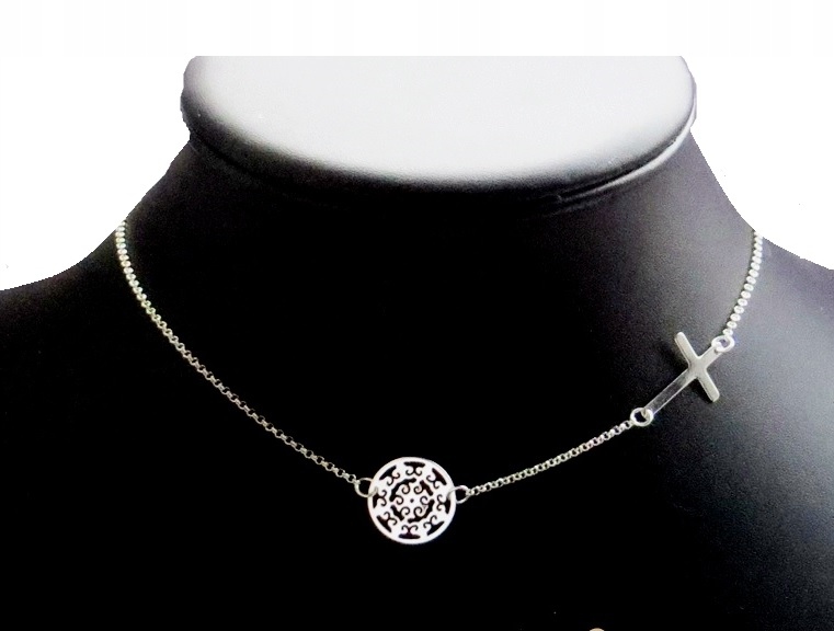 

Srebrny Naszyjnik Gwiazd Celebrytka Ażur Krzyżyk