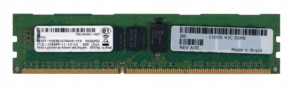 Smart Modular Technologies 8GB 1600MHz DDR3 1Rx4 PC3L-12800R Ecc Registered