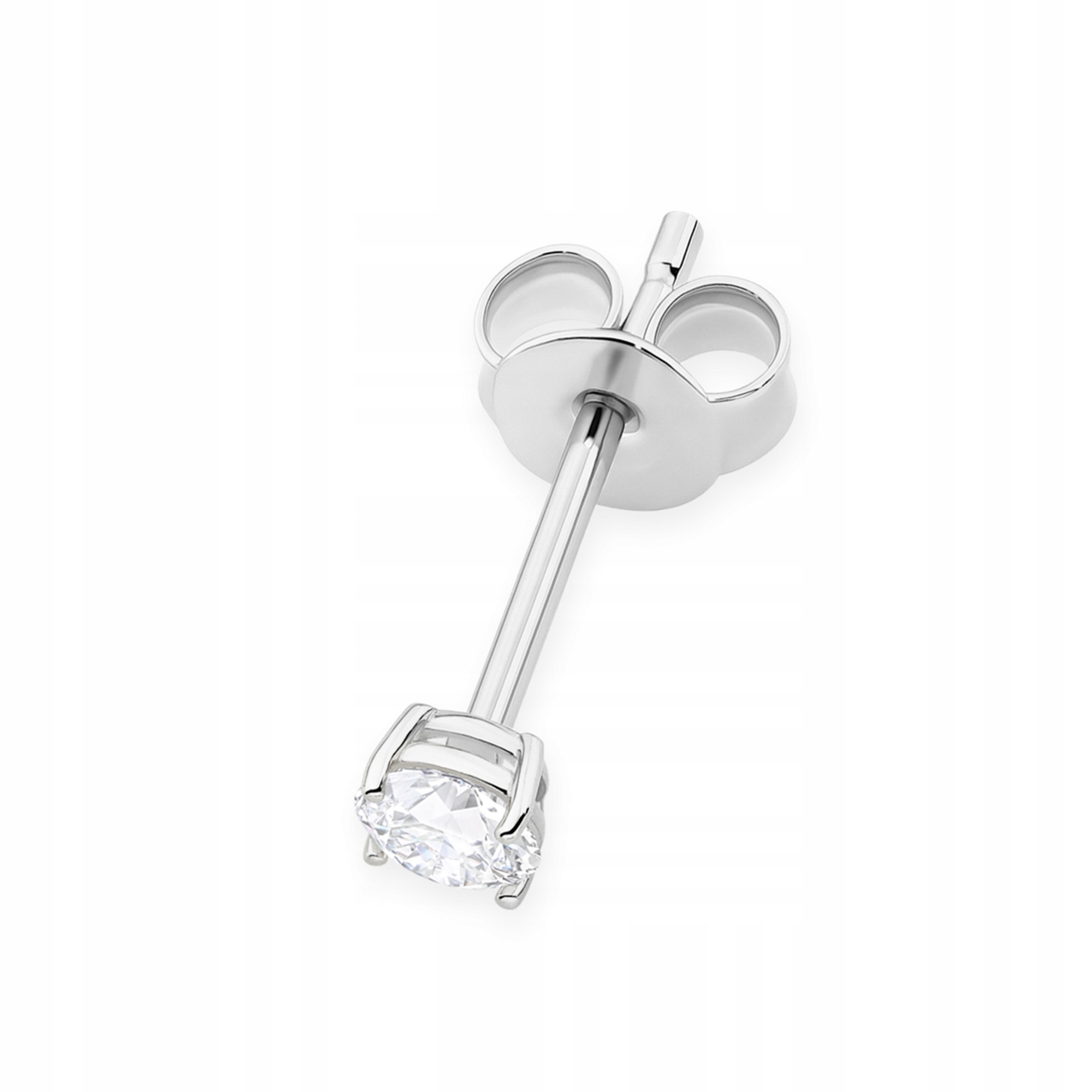 Zlaté náušnice s diamantem, diamant, briliant, bílé zlato 585 1, kus 0.15 ct