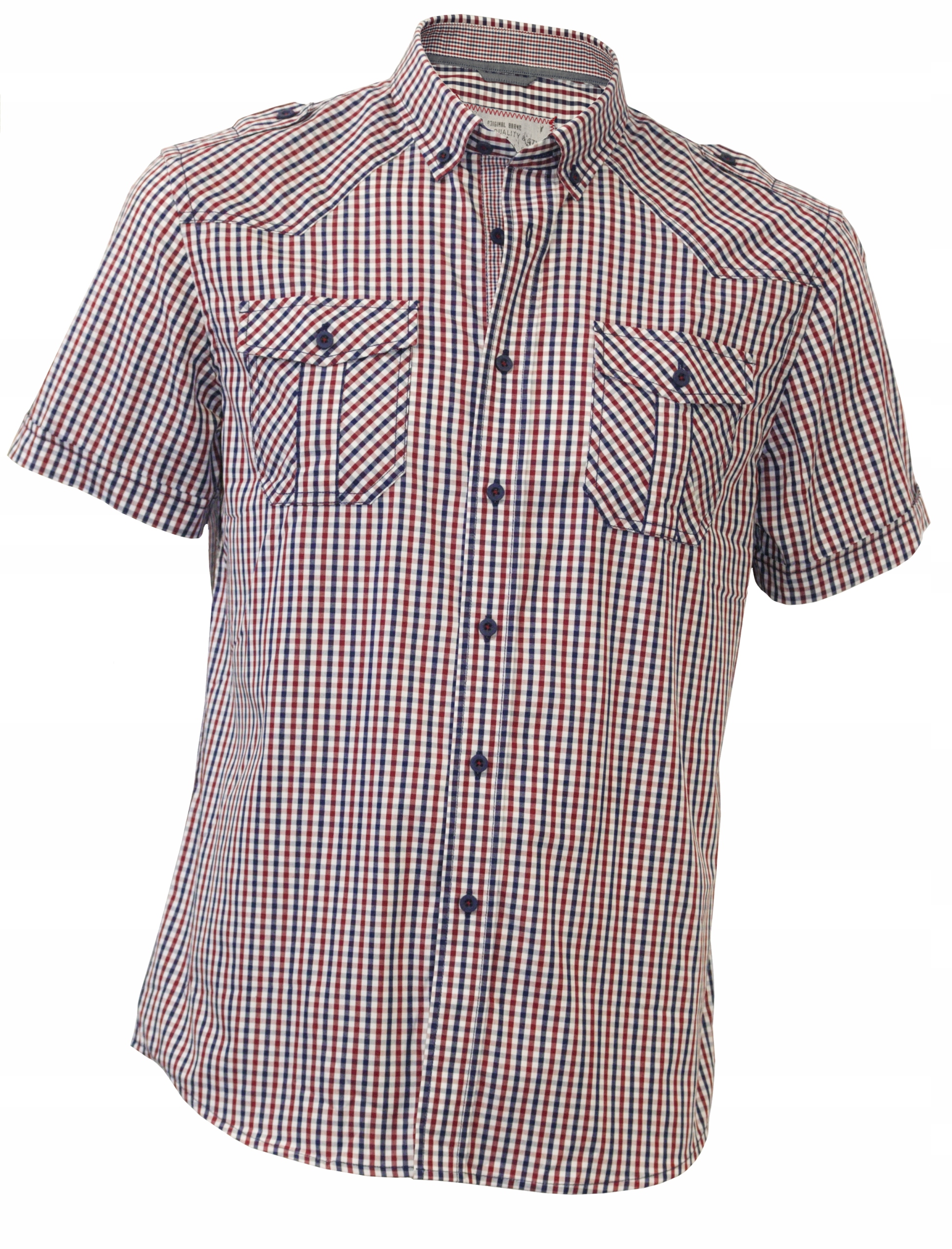 

Męska koszula XL 43 slim krata krótki ręk casual