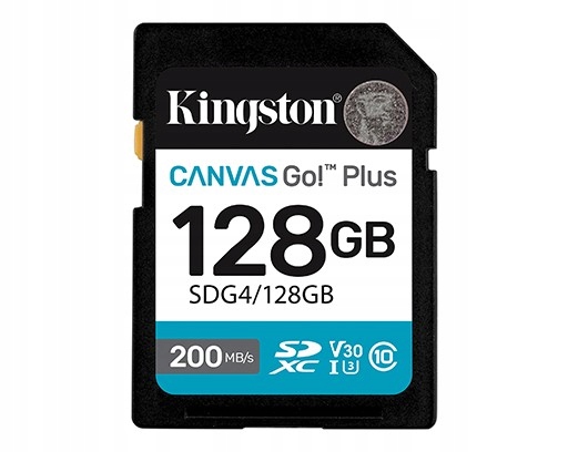 Kingston Paměťová karta Sd 128GB Canvas Go Plus 200/MB/s C10 U3 V30