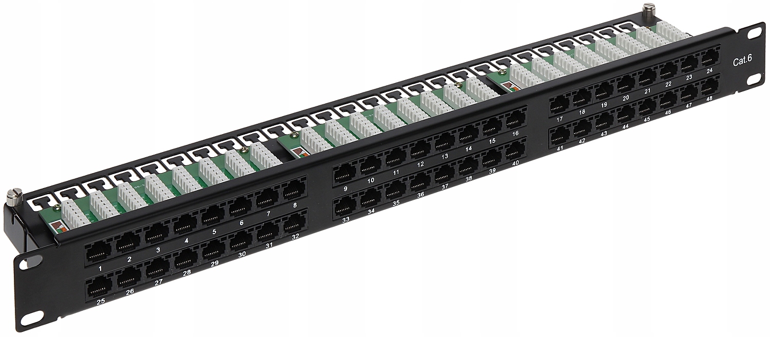 Patch panel rack 19" 1U kat.6 Utp 48 portů RJ45