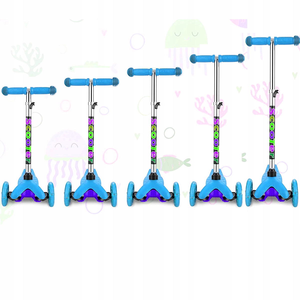 HULAJNOGA TRÓJKOŁOWA DLA DZIECI ŚWIECĄCE KÓŁKA LED BALANSOWA SKŁADANA 50kg Liczba kół 3