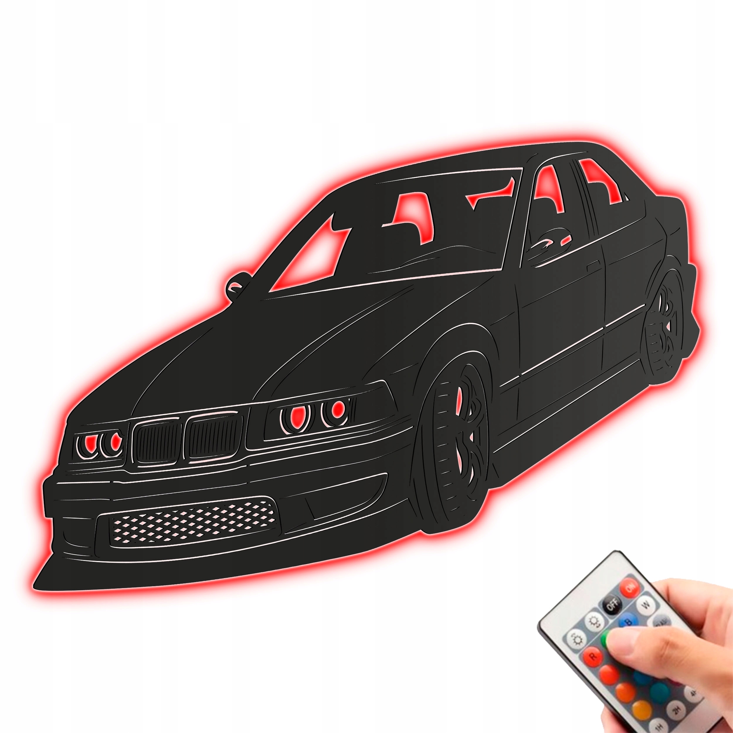 Dřevěný 3D obraz Noční Lampa Led dálkové ovládání Bmw E36 Nástěnná Dekorace