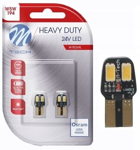 

Żarówki W5W T10 Led Osram M-tech 24V Biała