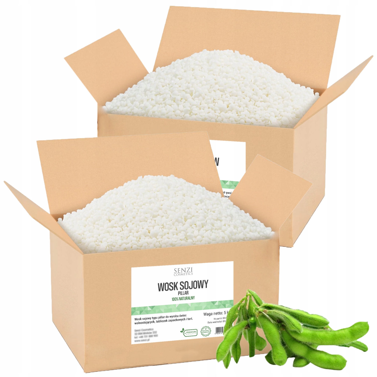 Vosk na svíčky – sloupové samostatně stojící – Pillar 100% přírodní, pastilky 2x5 kg