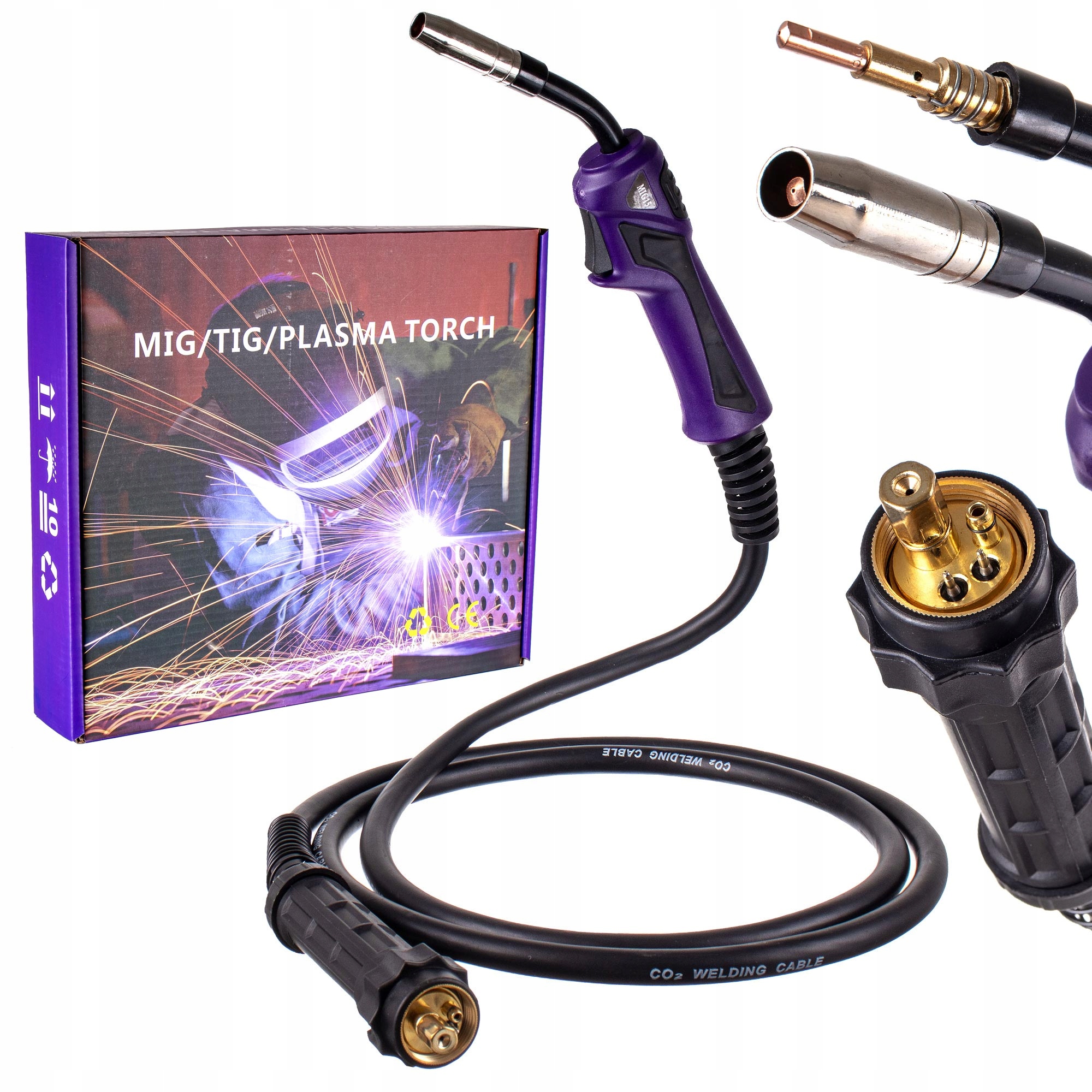 Uchwyt Przewód Spawalniczy Mig Mag do Spawarka Migomat MB15 3m złącze Euro