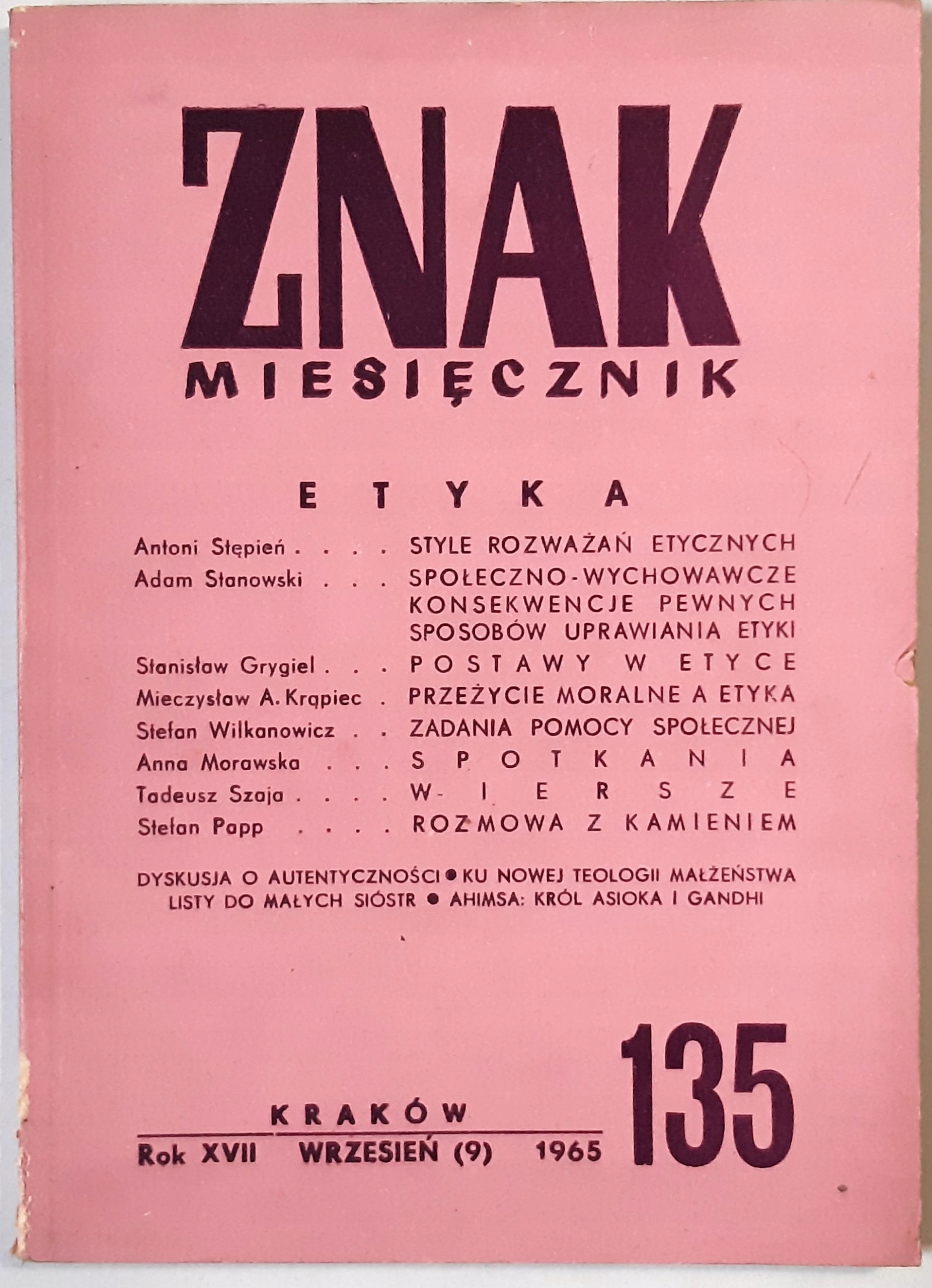 ZNAK MIESIĘCZNIK 135 1965