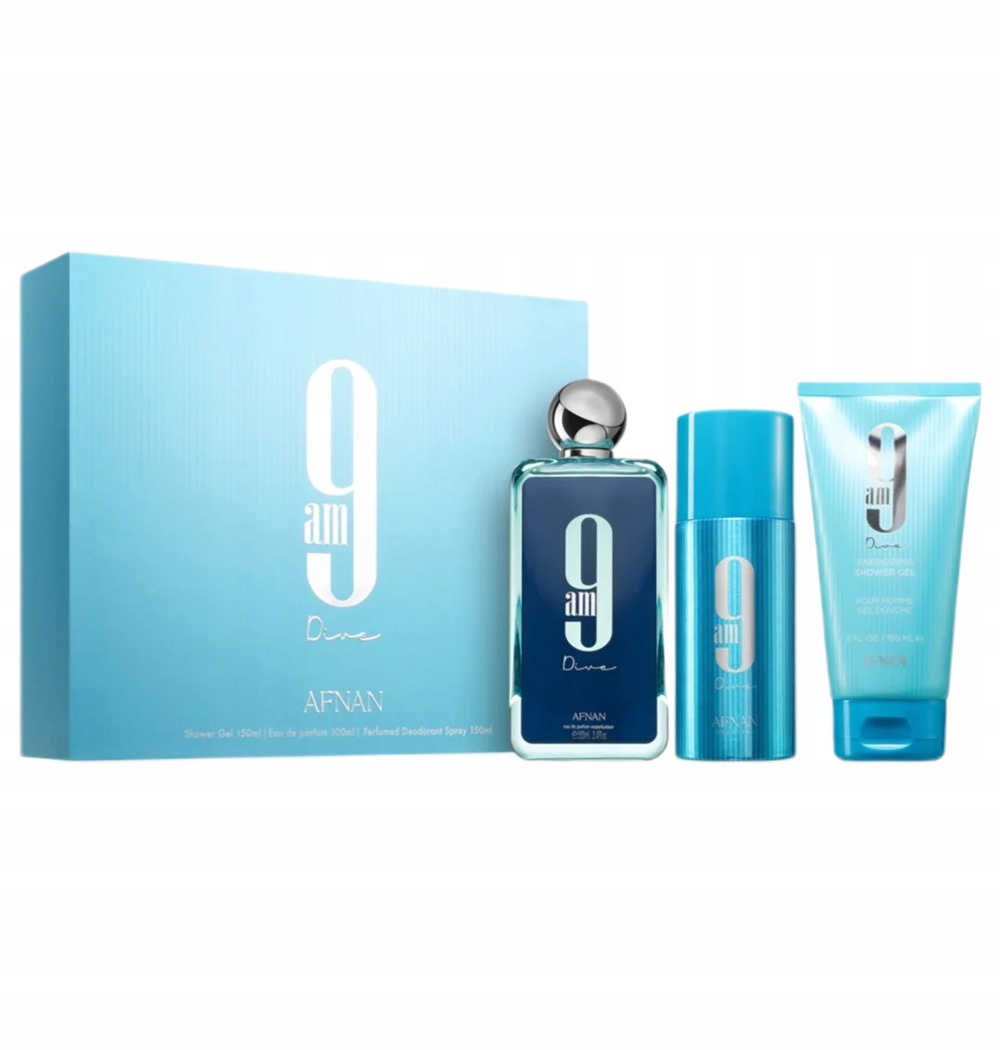 Afnan 9 Am Dive Edp 100 ml Sprej Gel 150 Ml Deodorant 150 Ml Sprej