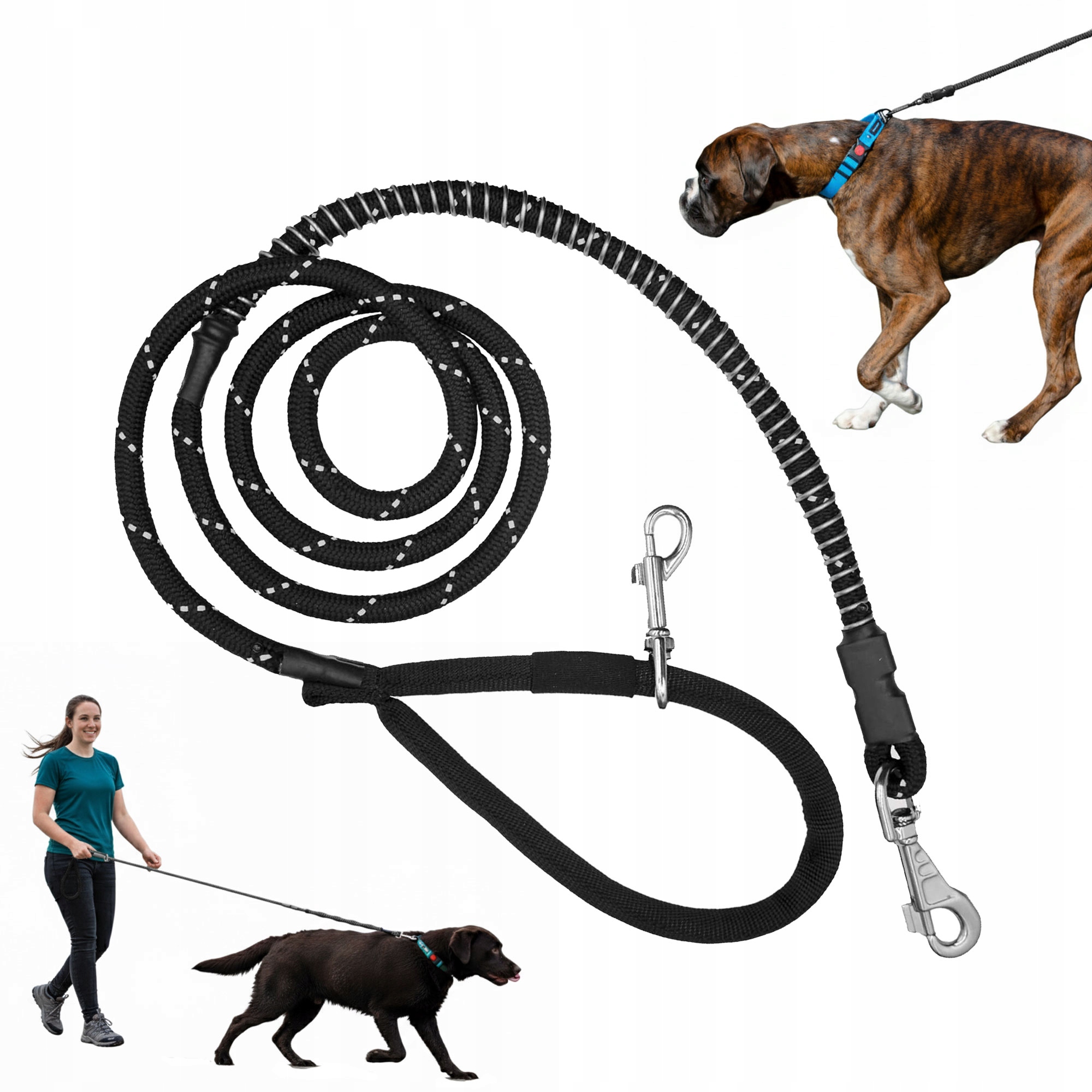 Levně Idealeash Vodítko Tlumič 3 m Premium Silná pro psa do 60 kg Tréninková