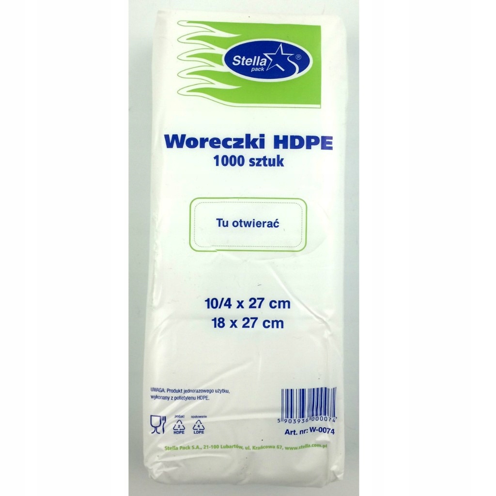 

St Woreczki Hdpe 10/4 x 27 cm (1000 szt.)