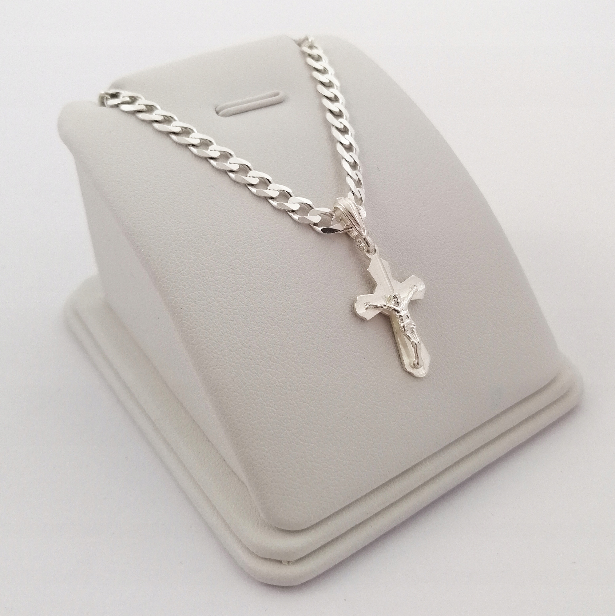 SREBRNY ŁAŃCUSZEK PANCERKA+KRZYŻYK MAŁY 925 GRAWER NA PREZENT DLA CÓRKI Marka Golden Celebrity