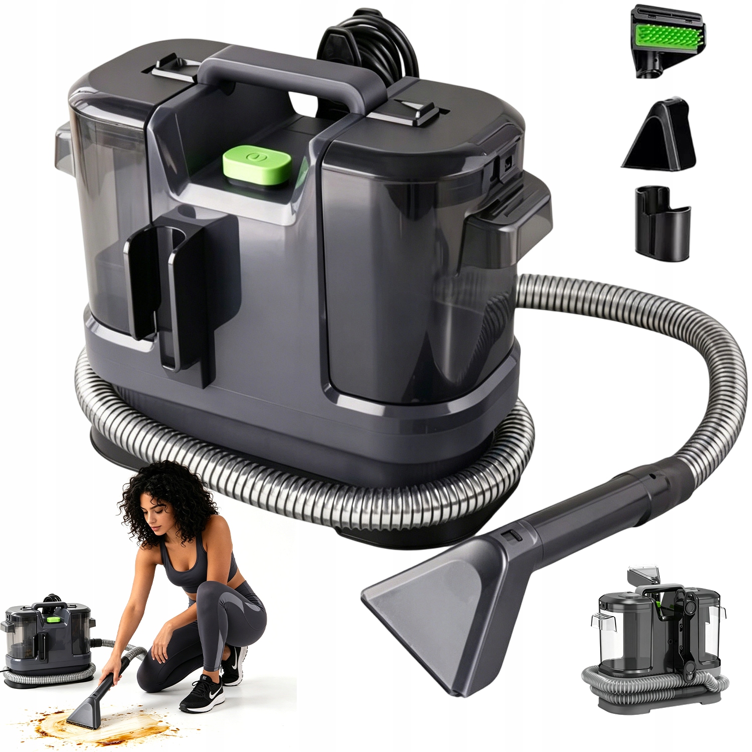 Vysavač Na Čalounění Koberců 2V1 Mokrý Suchý 450W 13.5KPA Černý