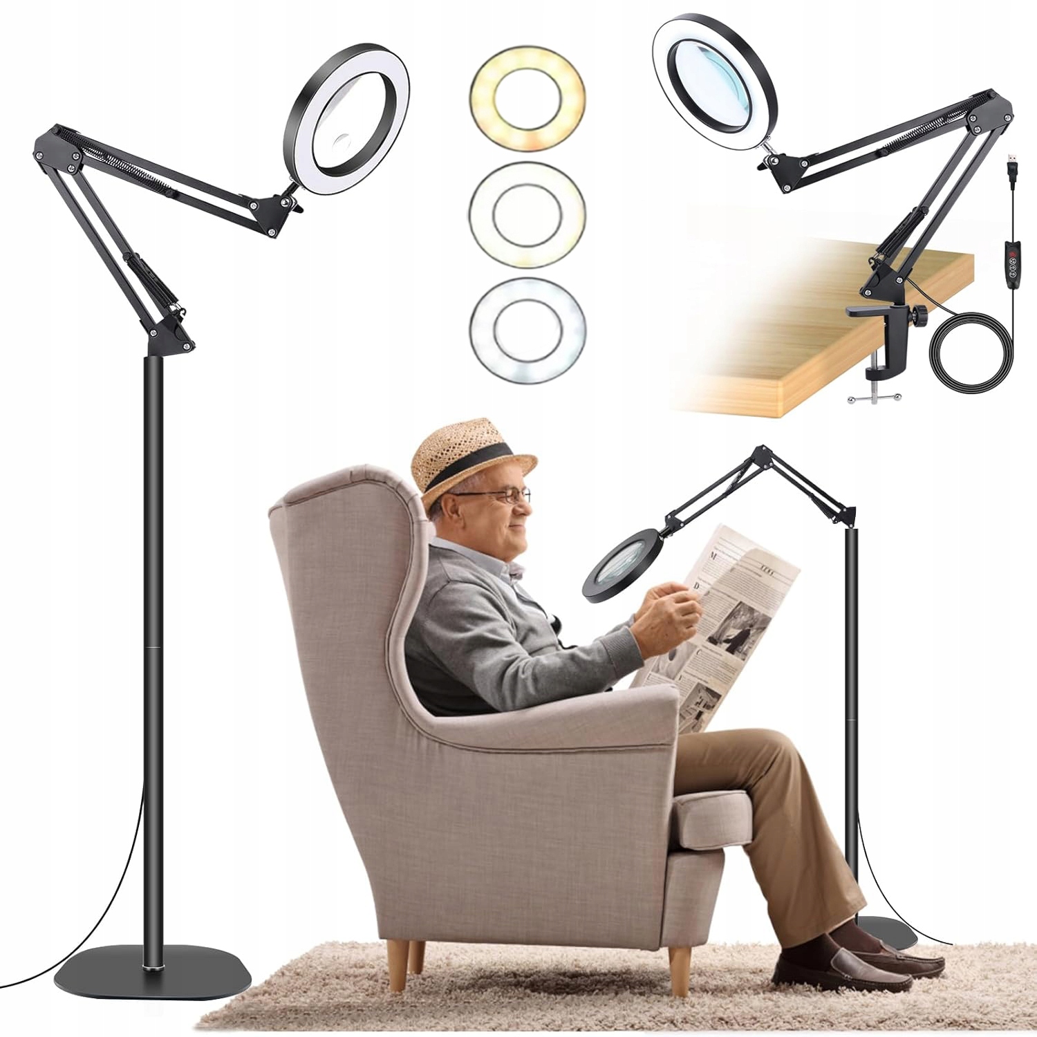Led Lampa Sklo 10X Lupa Rýsovací Lampa Pro Čtení