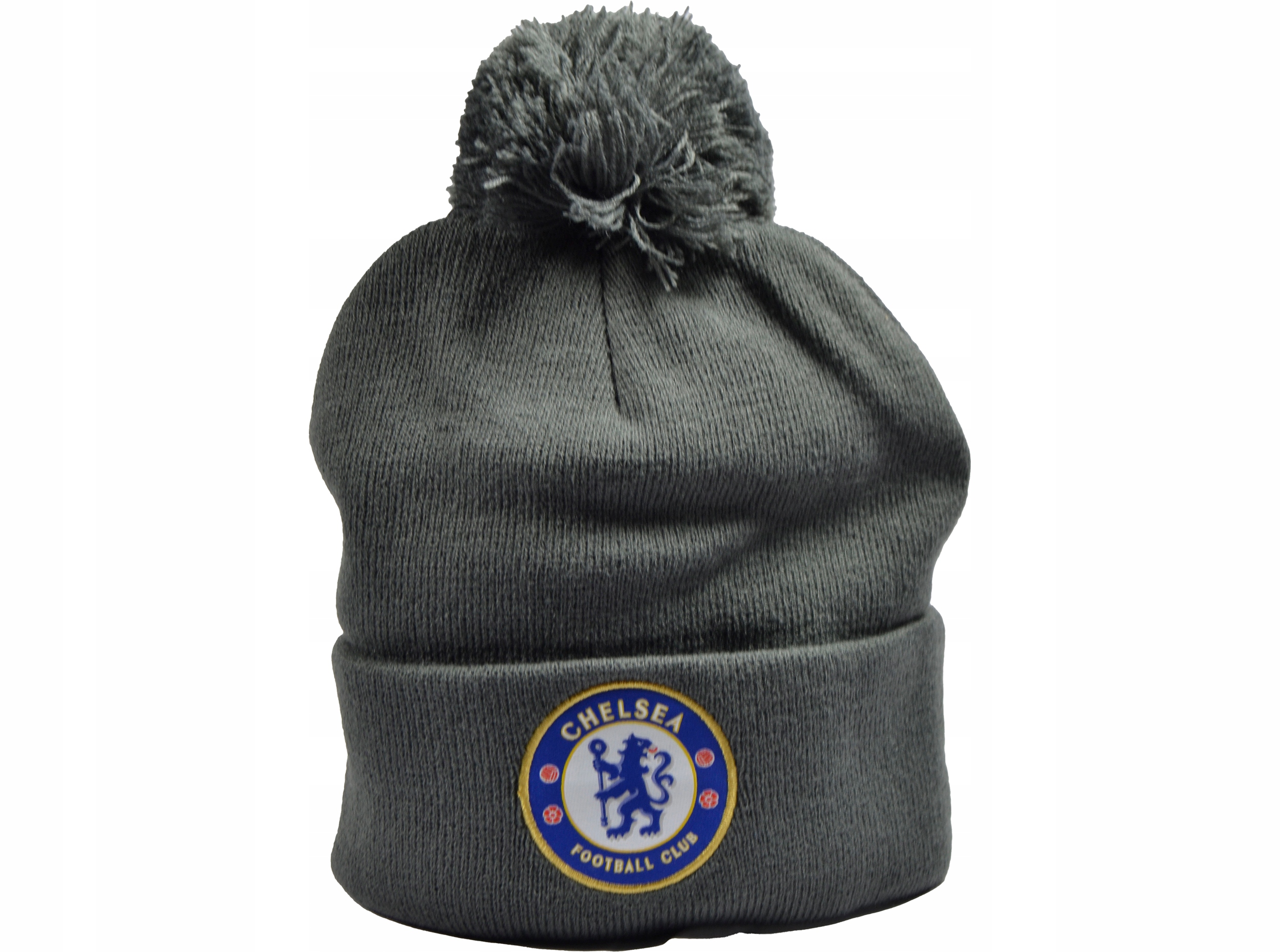 Czapka z pomponem Chelsea Londyn szara licencjonowana