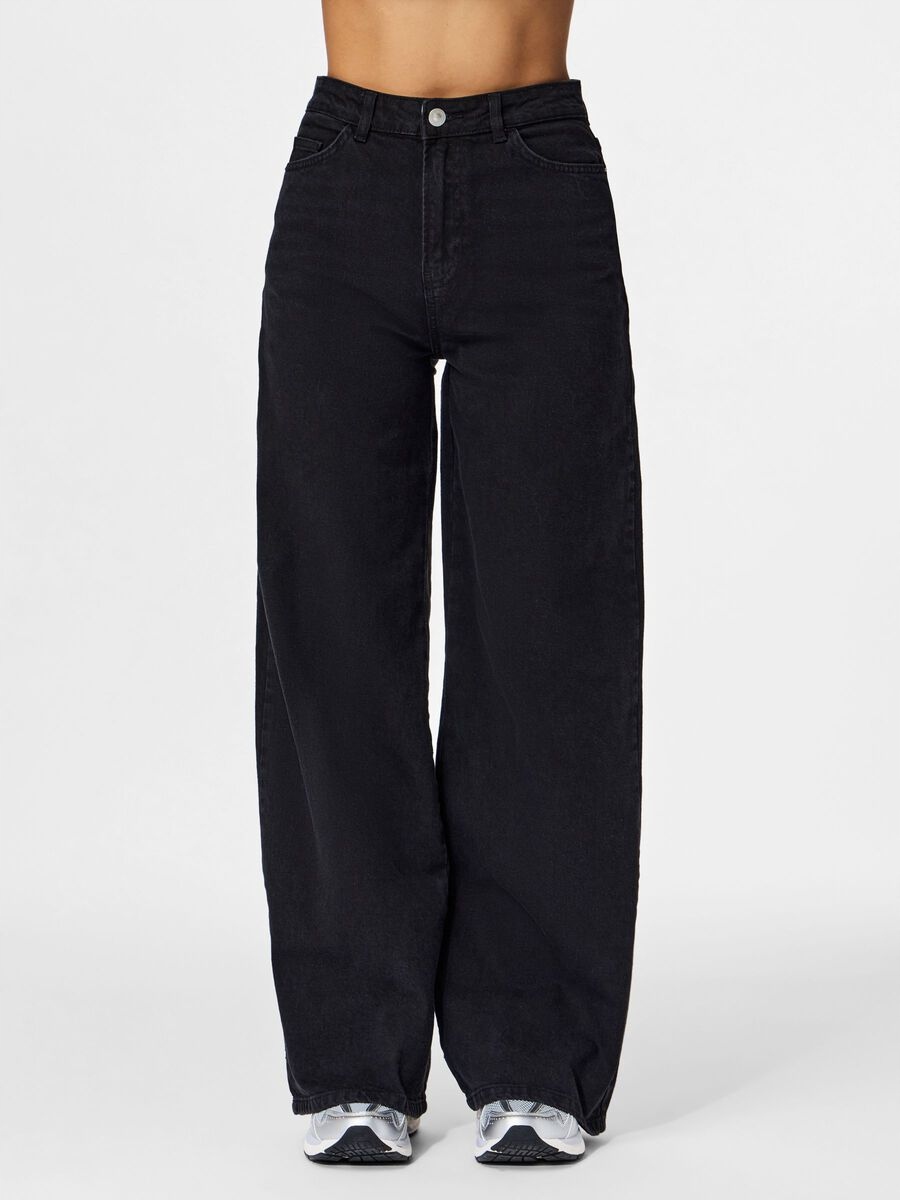 Pieces Černé Džíny Mom Jeans S Oděrkami Dlouhé 33/32 6EA