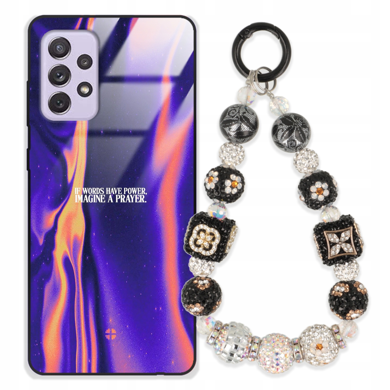 Puzdro Na Samsung A72 5G Glass Kľúčenka Elegantné Prémiové Dizajnové Puzdro