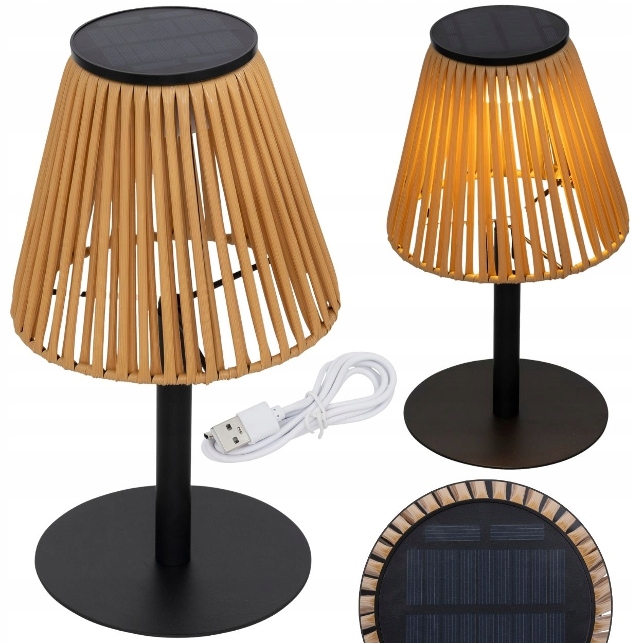 Stolní solární lampa na Usb na Terasa Balkon 30 cm, Led světlo až 6 hodin