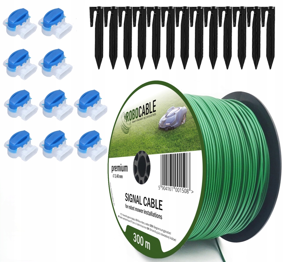 Kabel pro omezení sekačky Sada 300 m Robocable kolíky 3,4 mm