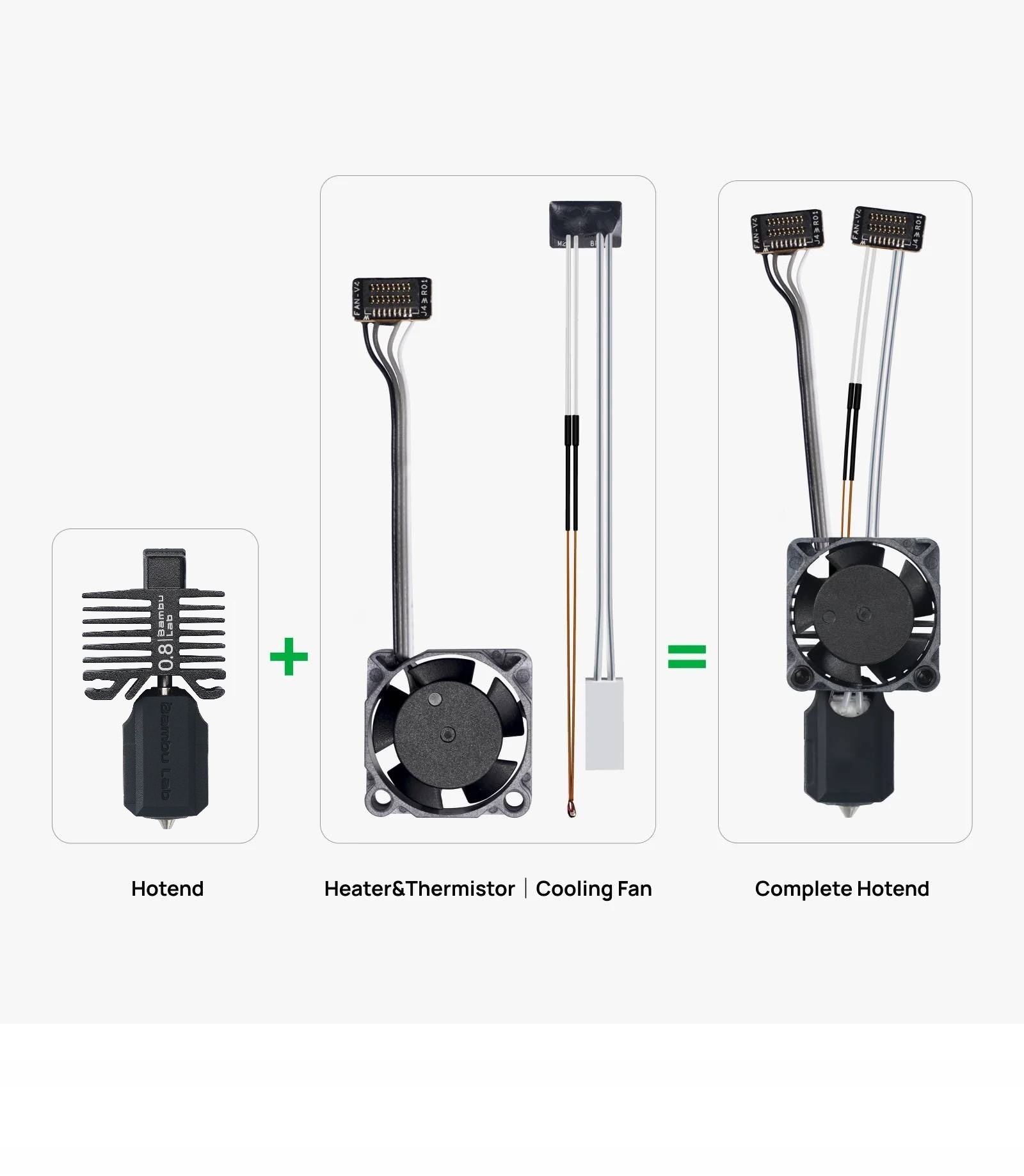 Originální kompletní Hotend 0,8 mm Bambu Lab P1 Ocel FAH003-P