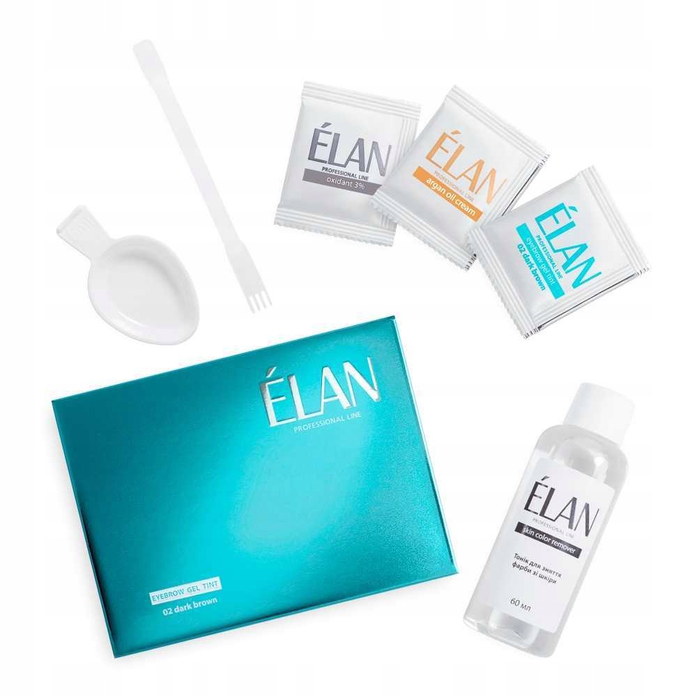 Sada Elan Gel na obočí s oxidantem (02) Tmavě hnědá