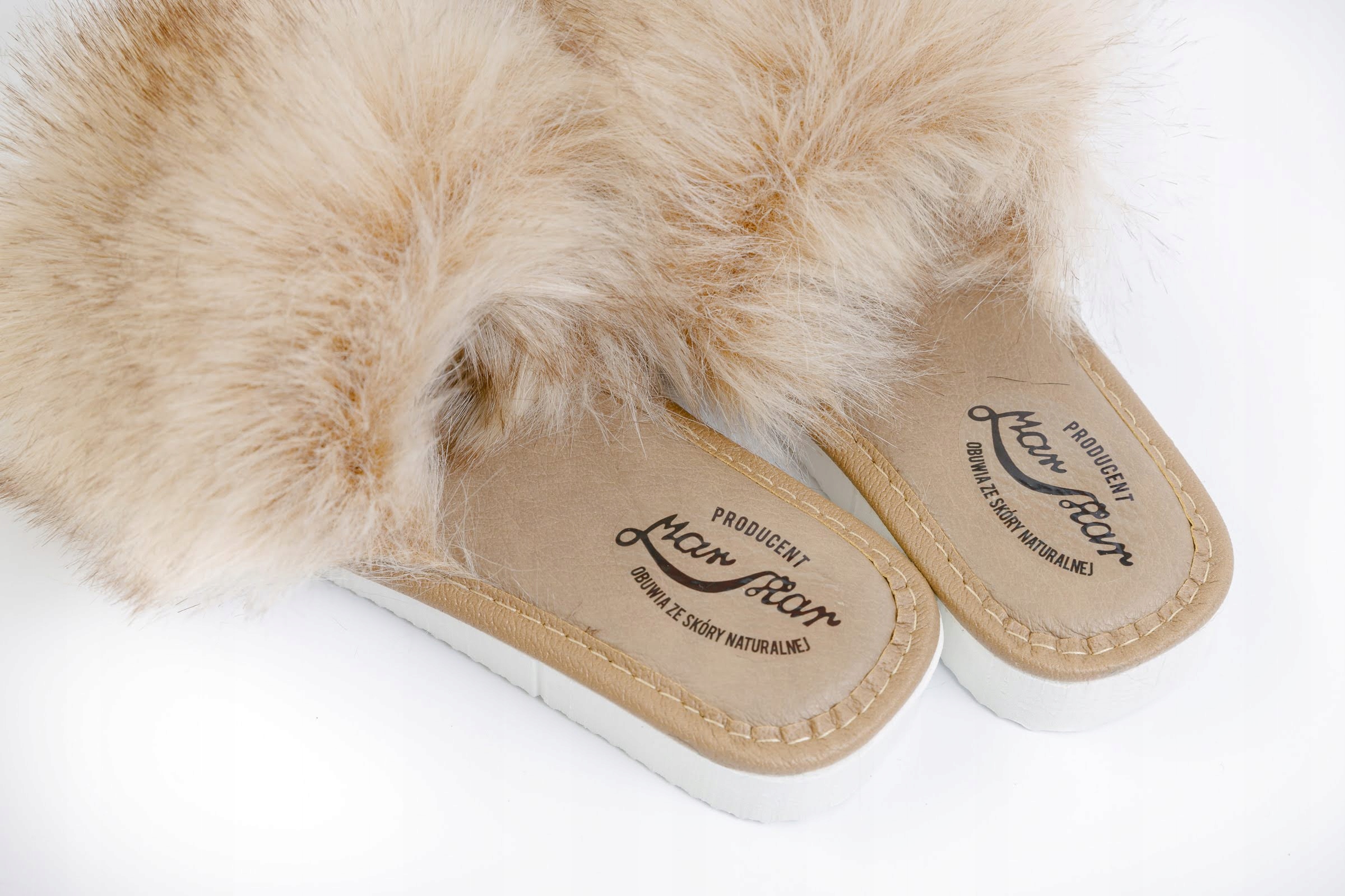 KAPCIE DAMSKIE Z FUTERKIEM BEŻOWE SKÓRZANE NOWOŚĆ