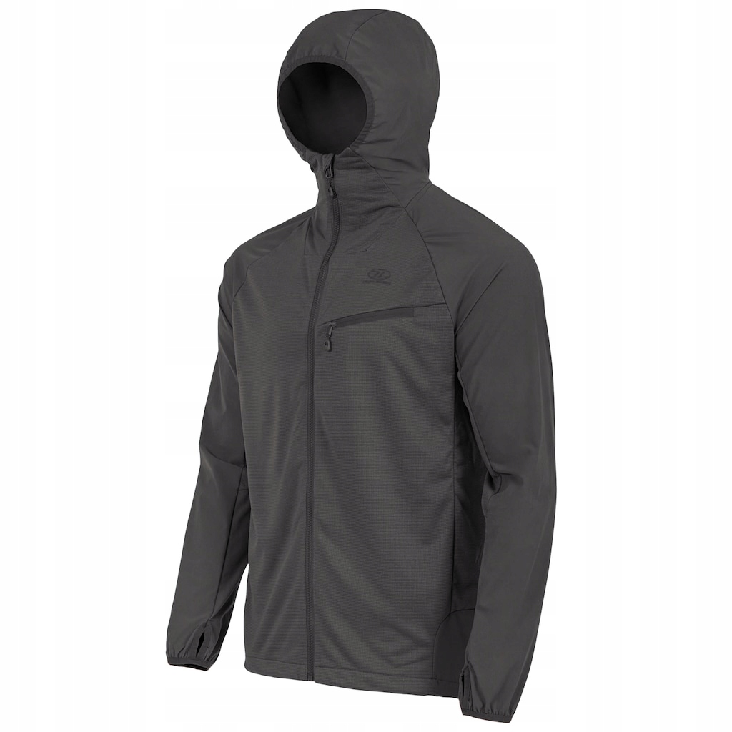 Větrovková bunda Highlander Outdoor Hirta Hybrid s kapucí Dark Grey Xs