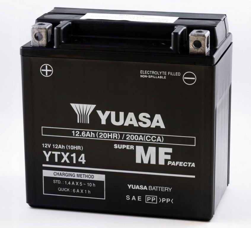 Yuasa W/c Bezúdržbová batéria s továrenskou aktiváciou YTX14 Fa YTX14