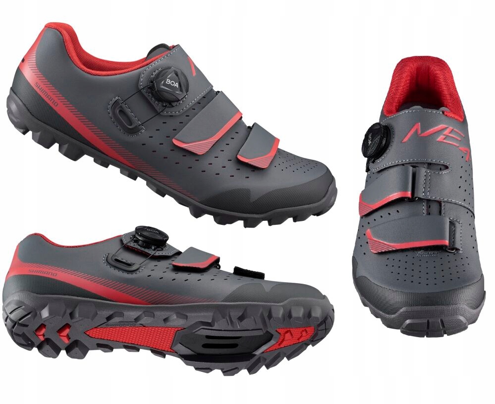 Buty wpinane w pedały Spd Shimano ME400 ME4 junior kobieta black red 38