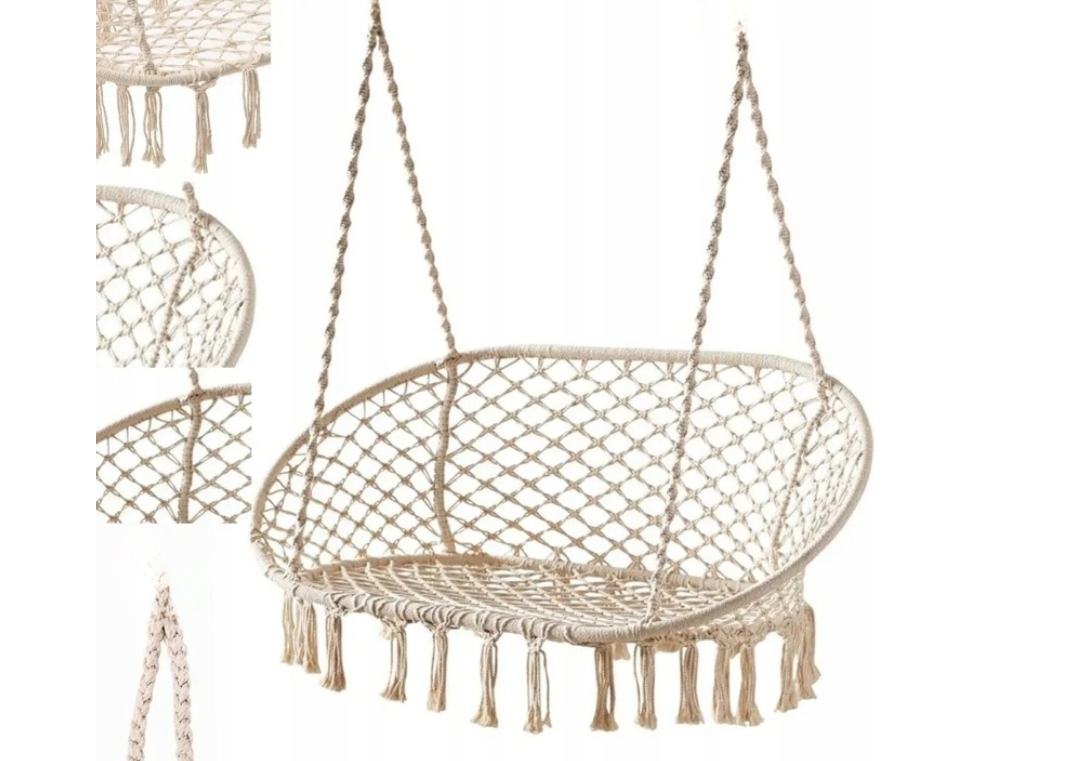 Dvojitá zahradní houpačka Závěsné křeslo Houpací síť Čapí hnízdo Pro 2 Osoby