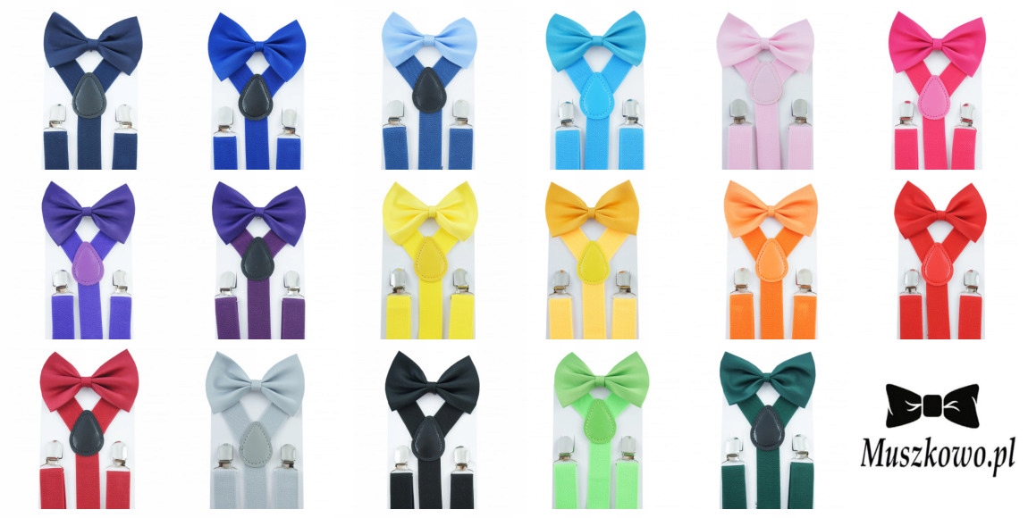 Szelki i muszka regulowane dla chłopca na wystep TURKUSOWY KOMPLET Marka Inna marka