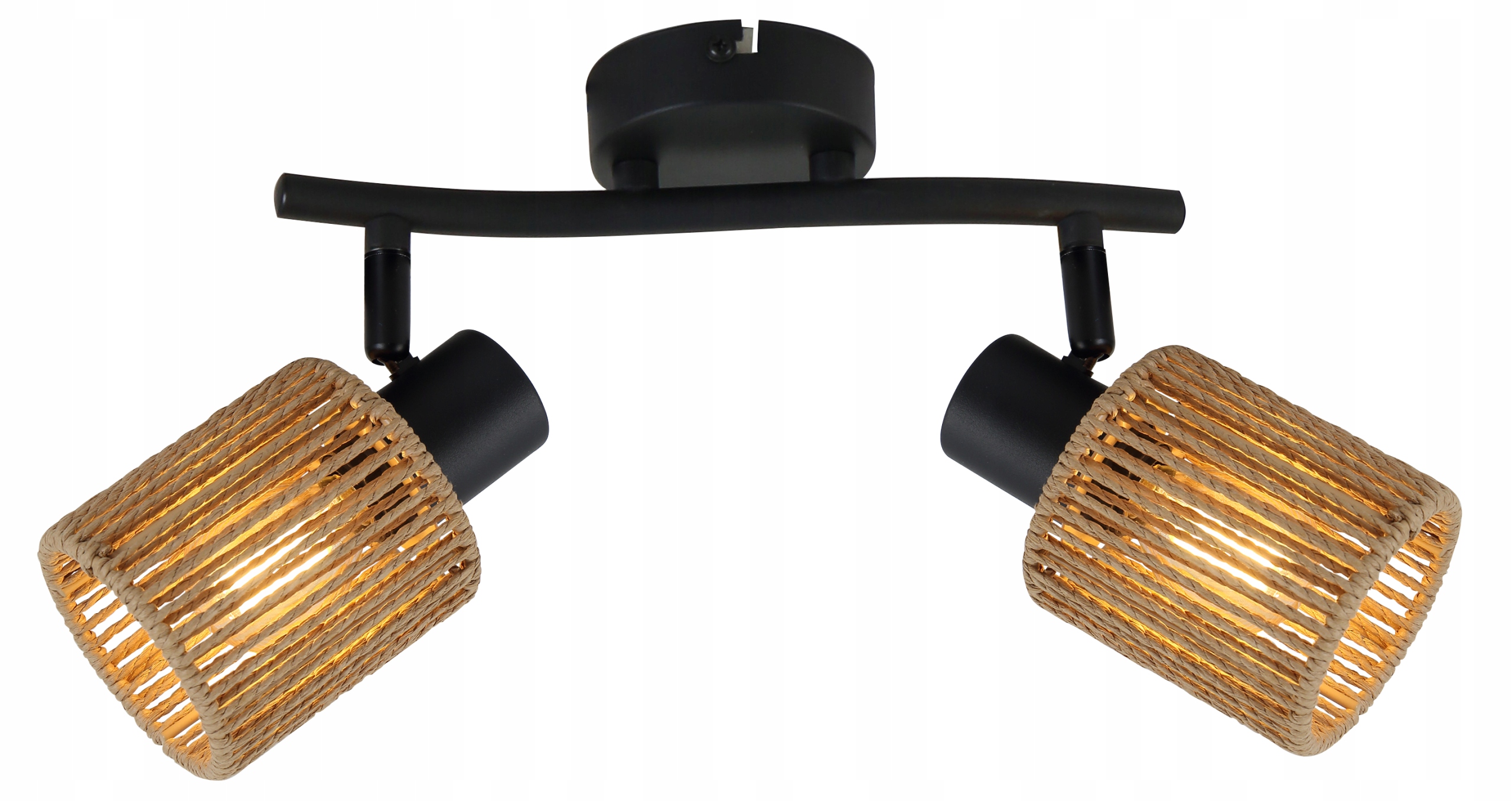 Arila kinkiet czarny mat. 2xE14 40W.Abażury z papierowego sznurka 845002-30