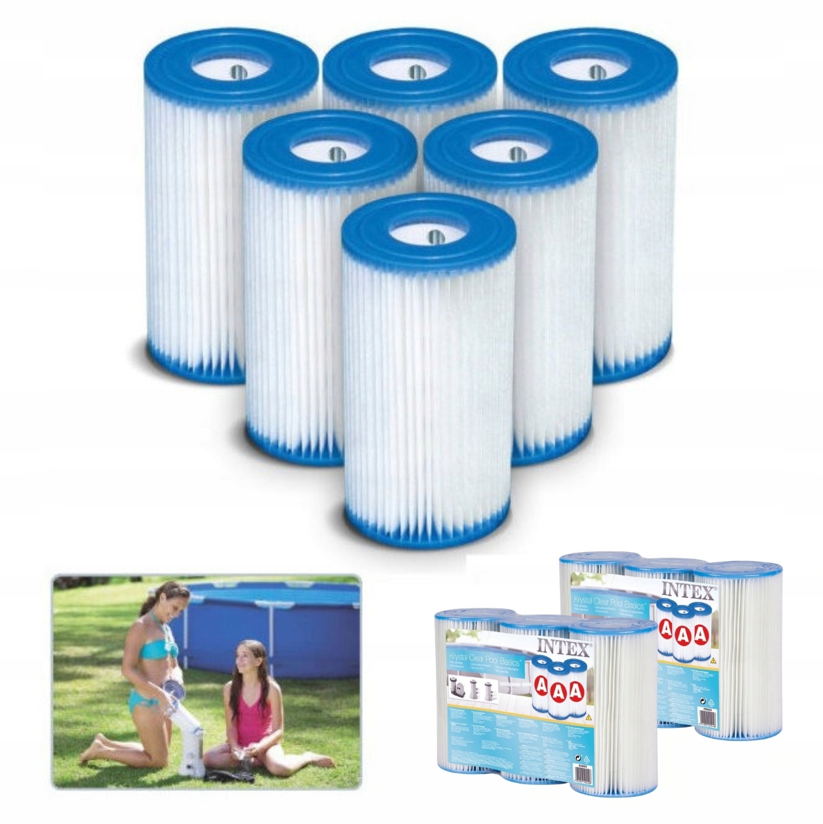 Filtr Filtry Typ A Do Pompy Filtrującej Basenowej Intex 29000 6 Sztuk